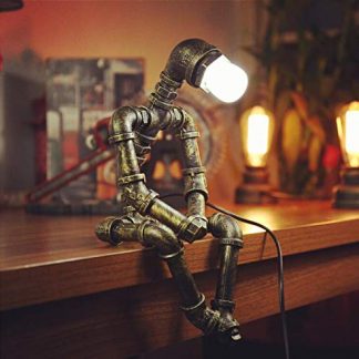 Industrial Chic Robot Desk Lamp with Edison Bulbs