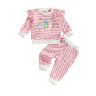 "Enchanting Fish Embroidery Autumn Ensemble for Toddler Girls"