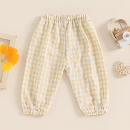 Toddler's Charming Checkered Jogger Pants - Image 2