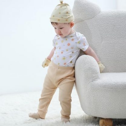 Adorable Soft Cotton Infant Bodysuit with Short Sleeves - Image 3