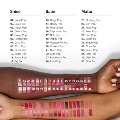 Long-Lasting Pop Lipstick in Satin, Matte & Shine - Image 6