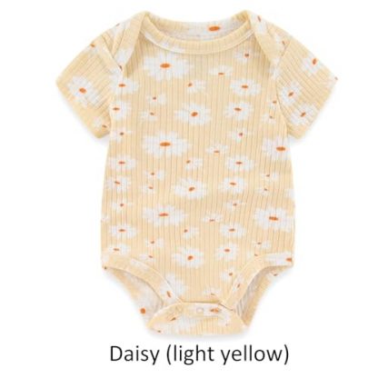 Adorable Soft Cotton Infant Bodysuit with Short Sleeves - Image 5