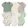 Baby Bodysuit 6-piece Solid/Sage Green/Dinosaur