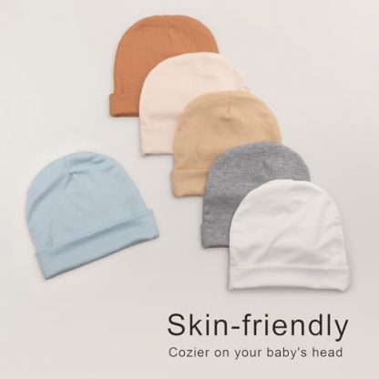 Soft and Snug Unisex Baby Beanie Set (0-24 Months) - Image 5