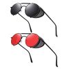 A9 2pcs Black Frame Gray Lens + Black Frame Red Lens(both Non Polarized)