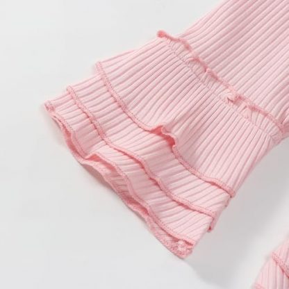 Adorable Toddler and Baby Girl Stretchy Flare Pants with Ruffle Detailing - 5-Pack - Image 7