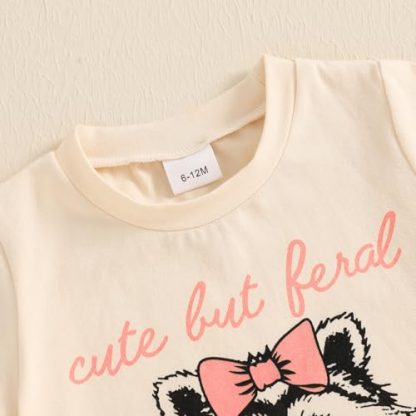 "Charming Summer Outfit for Baby Girls with Letter Print Shirt and Stretchy Shorts" - Image 4