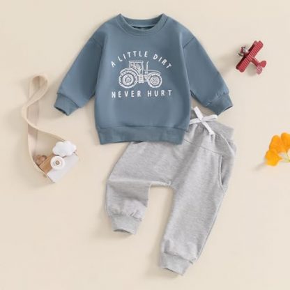 "Little Adventurer" Toddler Boy's Sweatshirt and Jogger Pants Set - Image 2