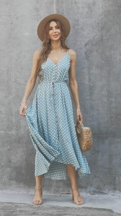 Women's Bohemian Inspired Polka Dot Summer Sundress - Image 6