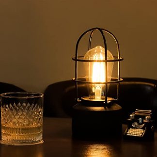 Compact Touch-Controlled Steampunk Table Lamp with Dimmable Settings