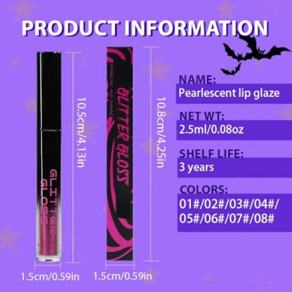 Dark Purple Metallic Glitter Lipstick: Long-Lasting, Waterproof, and Vegan Friendly - Image 6