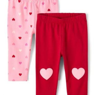 Heartful Baby Girl's Knit Pull-On Pants, 2-Pack