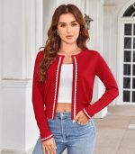 Chic Color Block Women's Cardigan Sweater - Image 4