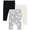 Gray Flowers, Cream and Black