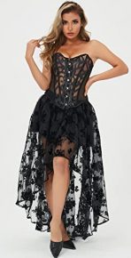 Elegant Satin Overbust Corset Top with Lace-Up Detail - Image 4