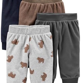 Cozy Unisex Baby Fleece Pants 4-Pack