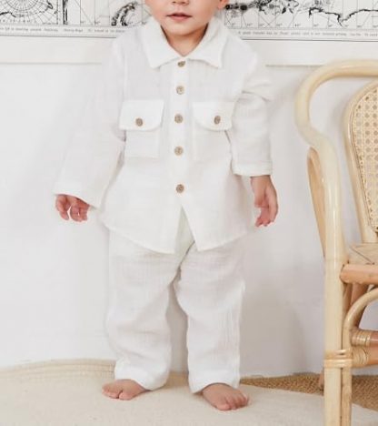 Charming Toddler Boy's Linen Outfit Set - Image 6