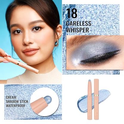 Long-Lasting Waterproof Eye Shadow Stick with Shimmering Glitter Finish - Image 2