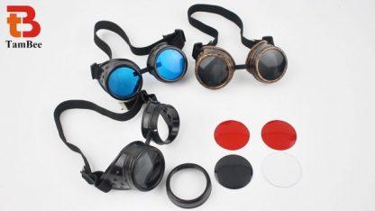 Colorful Diamond Lens Steampunk Goggles with Interchangeable Lenses - Image 7