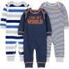 Grey Heather Rugby Stripe/Navy Text Print/White Stripe