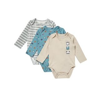 Unisex Baby Organic Cotton Long Sleeve Bodysuits, 3-Pack