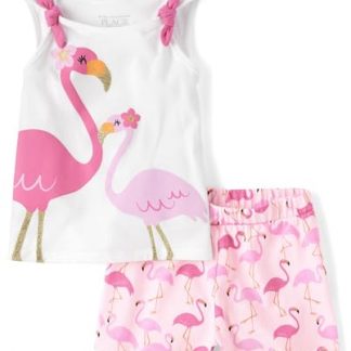 Adorable Baby-Girl's Sleeveless Tank Top and Shorts Combo