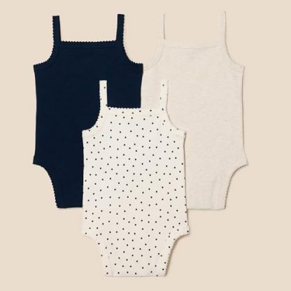 Adorable Trio of Sleeveless Bodysuits for Baby Girls - Image 3