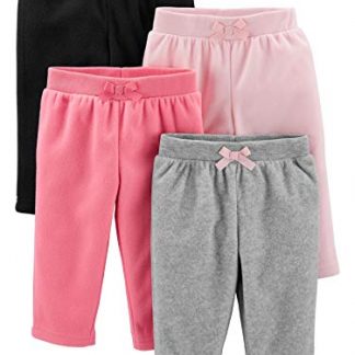 Cozy 4-Pack Fleece Pants for Baby Girls