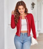 Chic Color Block Women's Cardigan Sweater - Image 3