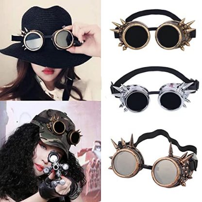 Vintage Steampunk Goggles with Silver Studs - Image 5