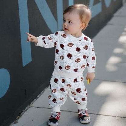 Little Champ Football-Themed Toddler Outfit Set - Image 2