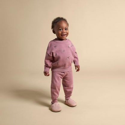 Cozy Baby Embroidered Sweater Knit Top - Image 4