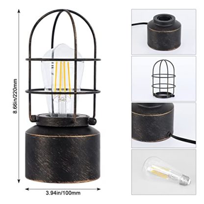 Compact Touch-Controlled Steampunk Table Lamp with Dimmable Settings - Image 4