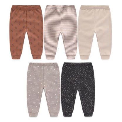 Charming Unisex Baby Pants Set - Soft Cotton, Pack of 5