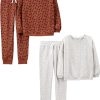 Brown Animal Print/Grey Dots