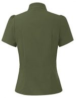Summer Elegance: Short Sleeve Office Blouse with Bow Tie - Image 2