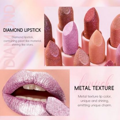 Dazzling Pink Frost Metallic Lipstick - Long-Lasting, High Shine, and Transfer Proof - Image 3