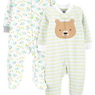 Essential Baby Neutral Duo-Pack Footed Sleep and Play Outfits