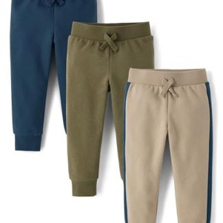 Cozy Cotton Blend Fleece Jogger Pants for Boys 2-Pack