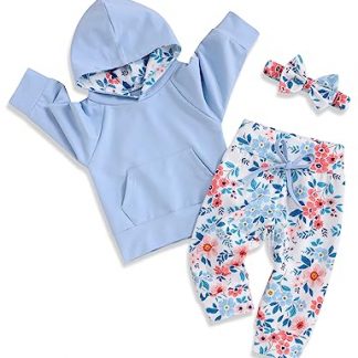 Charming Hoodie Set for Baby Girls with Floral Accents