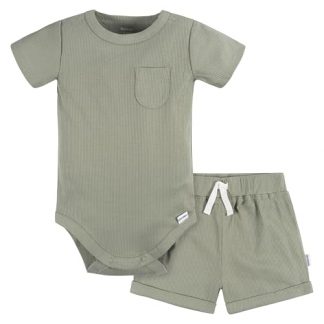 Unisex Baby Outfit Set: Bodysuit and Shorts