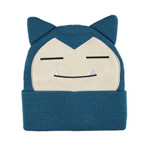 Embroidered Creature-Themed Beanie Cap in Blue