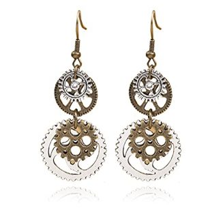 Vintage-Inspired Steampunk Gear Dangle Earrings