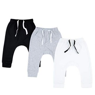 Unisex Newborn 3-Pack Cotton Joggers for Toddlers