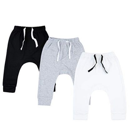 Unisex Newborn 3-Pack Cotton Joggers for Toddlers