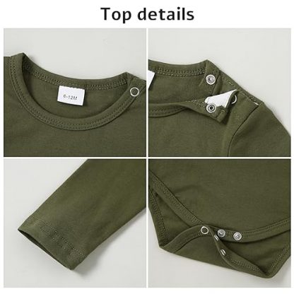 Cozy Newborn Baby Boy Striped Romper and Top Set for Fall and Winter - Image 5