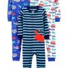 Blue Sea Life/Navy Stripe/White Cars