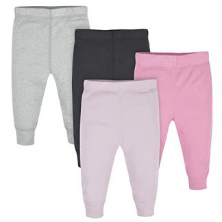 Soft Cotton Ribbed Active Pants Set for Baby Girls