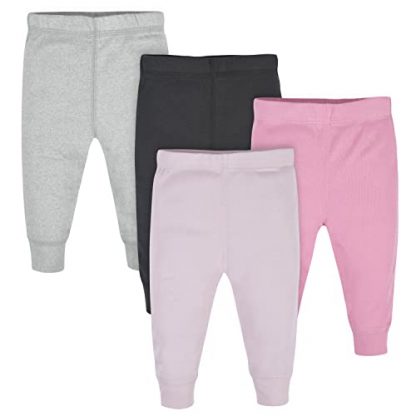 Soft Cotton Ribbed Active Pants Set for Baby Girls