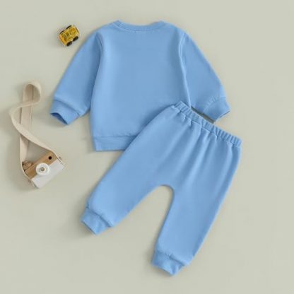 Cozy Winter Ensemble for Toddler Boys - Vehicle Themed Sweatshirt and Joggers Set - Image 7